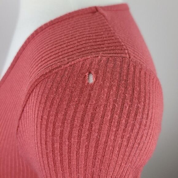 Caution To The Wind Rust Orange Long Sleeve Front Tie Top Medium - Picture 15 of 16